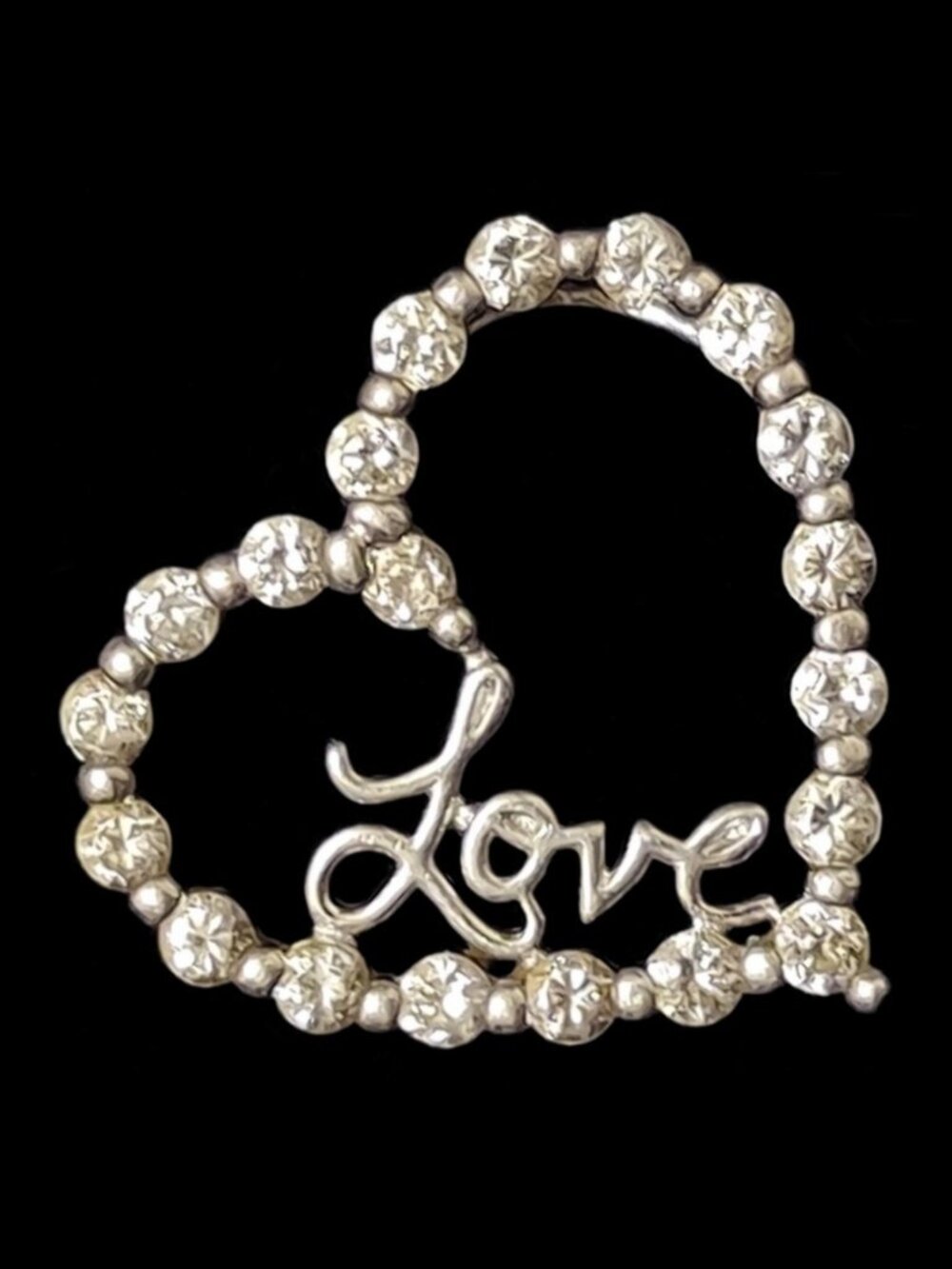Open Heart / Love Pendant - Set in 925 Sterling Silver w/ 20x Cubic Zirconia CZ